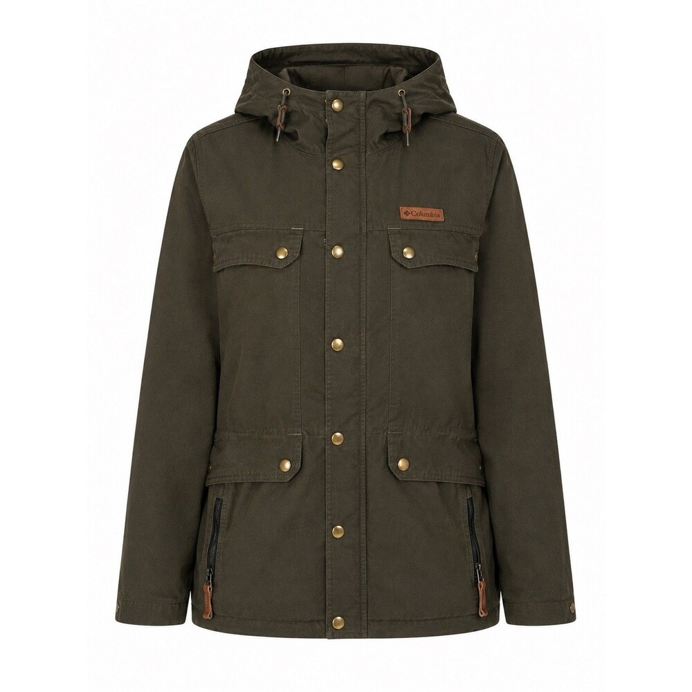 Columbia Women’s Hooded Utility Jacket Olive Green Outdoor Hiking Coat Small
